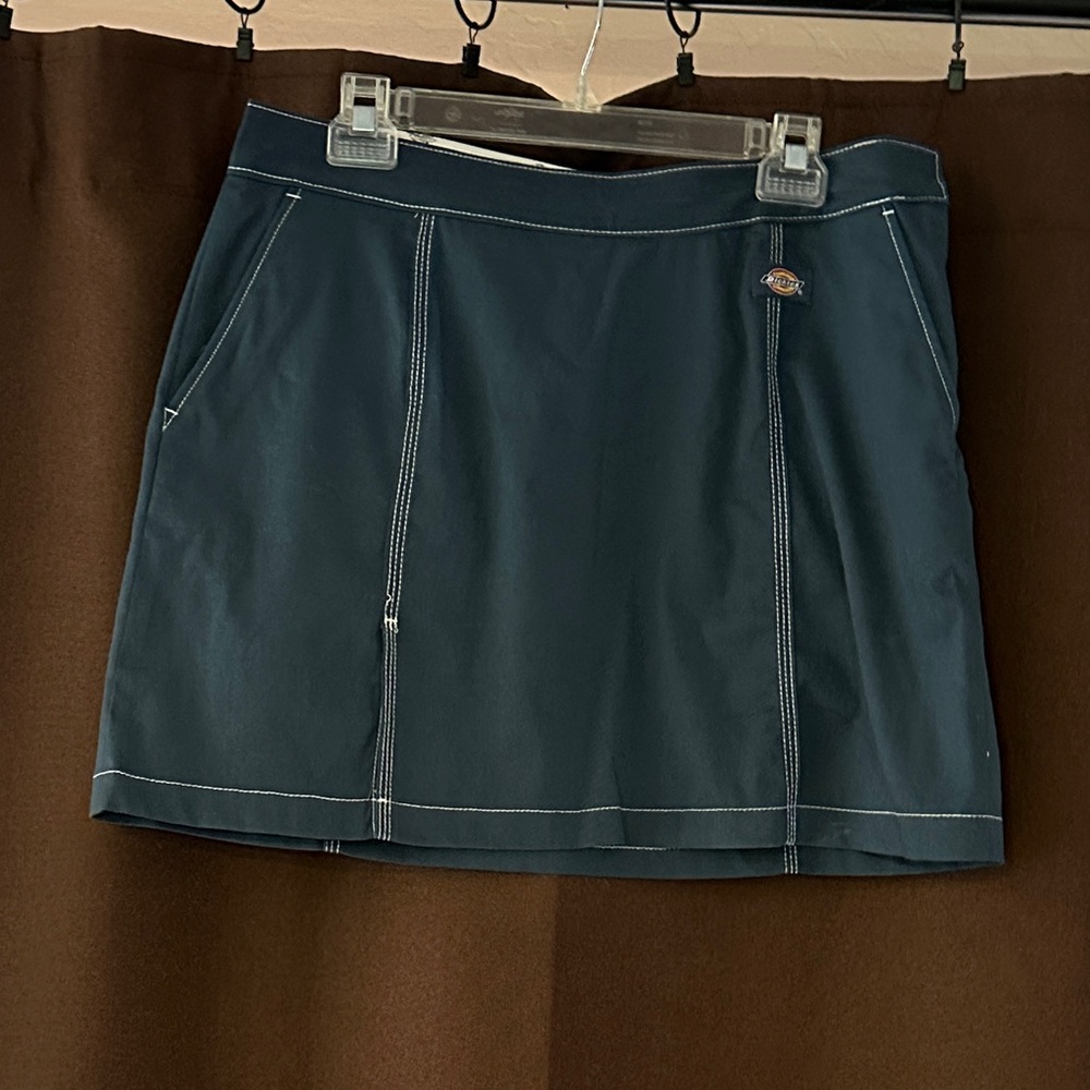 Dickies Dark Blue Mini Skirt with Contrast Stitching